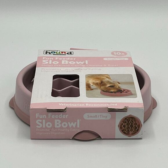 Outward Hound Fun Feeder Slo Bowl Slow Feeder Dog/Cat Bowl Small/Tiny Pink Wave - Picture 3 of 5